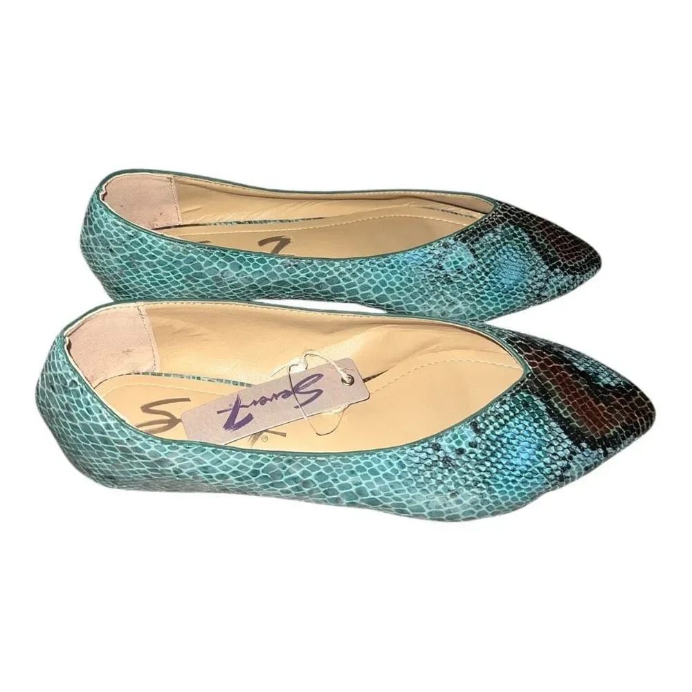 ✨7 For All Mankind Nelly Snakeskin Pointed Toe Sz 10 Flats✨